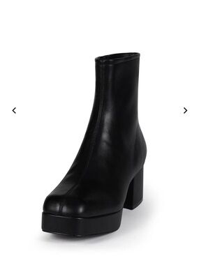 Jeffrey Campbell Black Leather Platform Ankle Boot